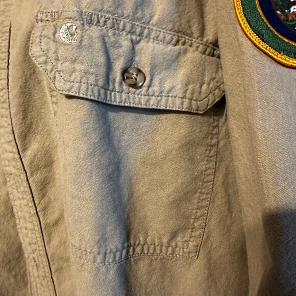 Carhartt National Park Volunteer Beige Short Sleeve Shirt with Patch & Button Po - Picture 4 of 16